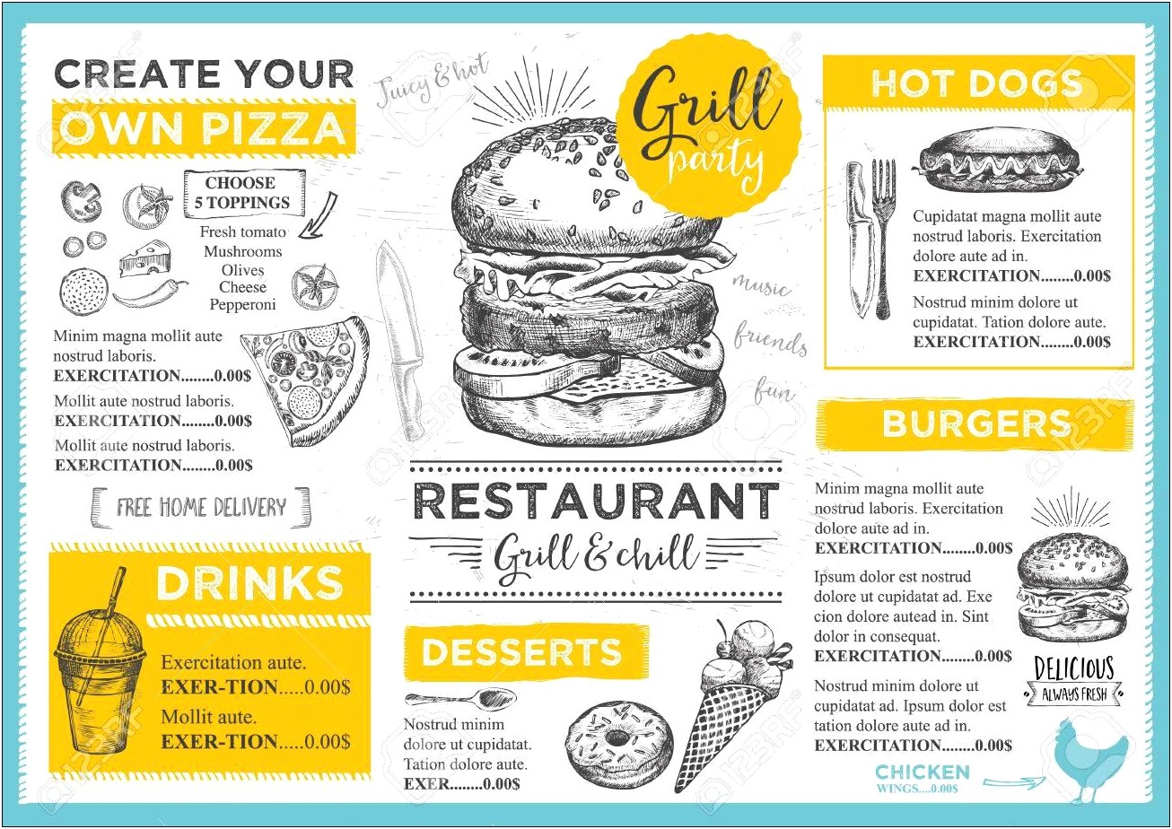 Free Dinner Menu Template For Home