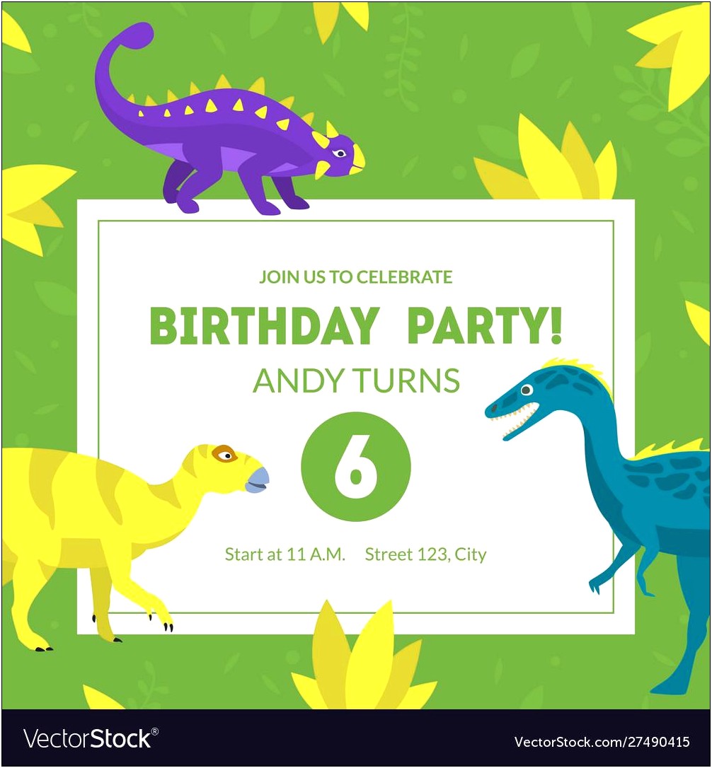 Free Dinosaur Birthday Party Invite Template
