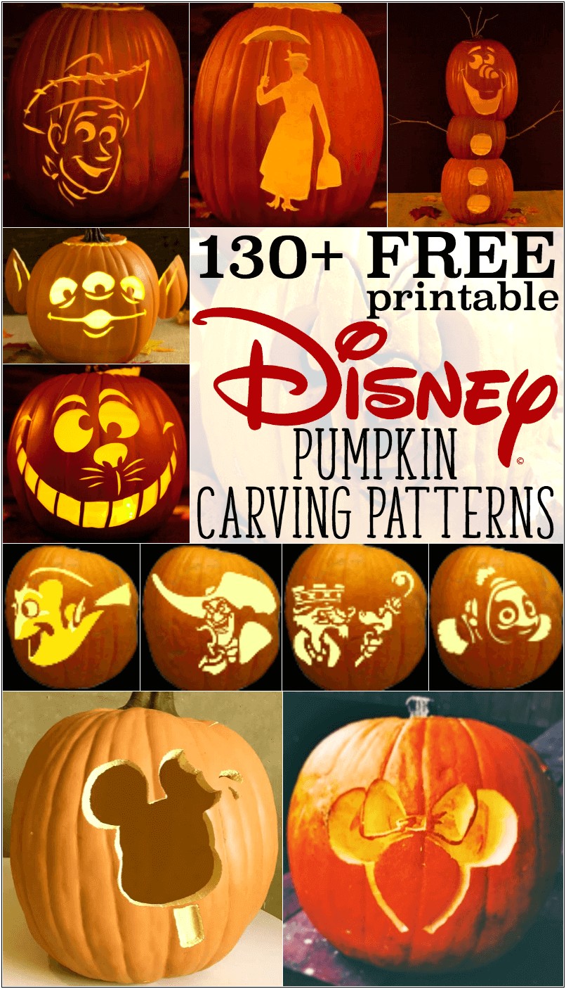Free Disney Pumpkin Carving Patterns Templates