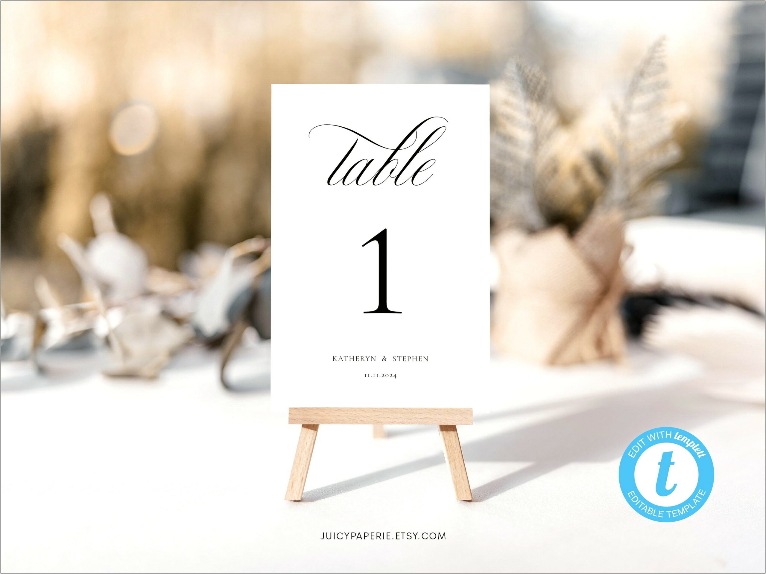 Free Diy Wedding Table Number Templates