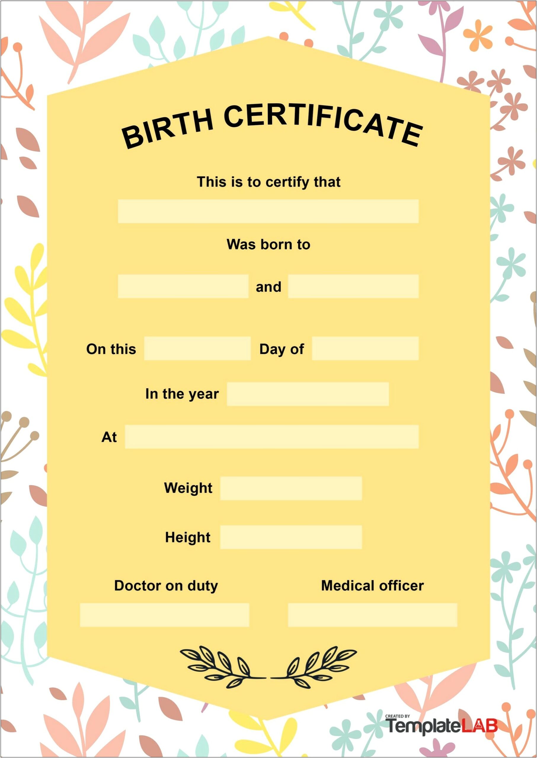 Free Dog Birth Certificate Template Microsoft Word