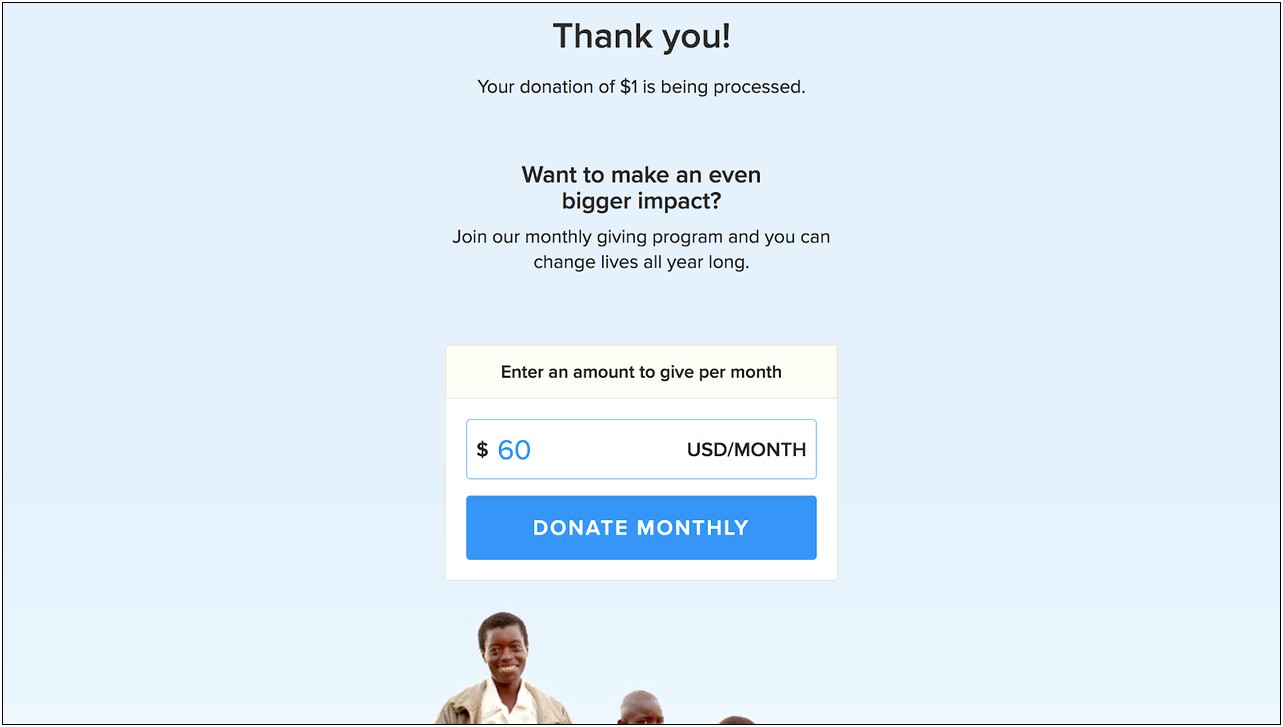 Free Donations Thank You Page Template