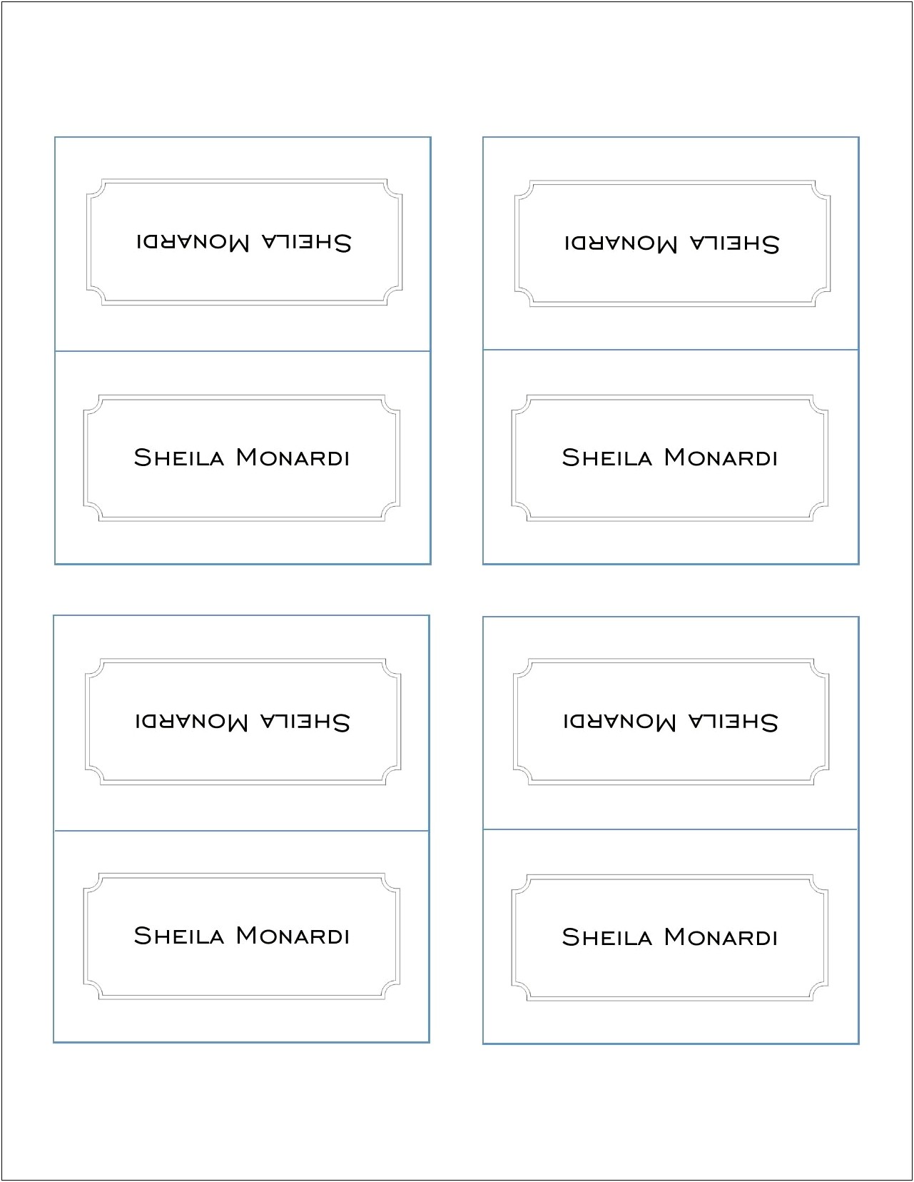 Free Double Name Place Card Templates For Word