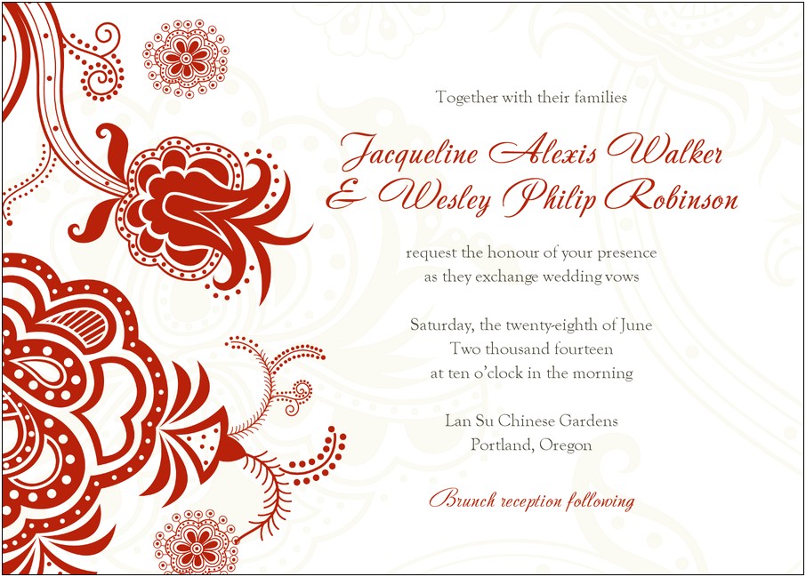 Free Double Sided Wedding Invitations Templates