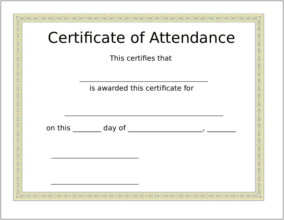 Free Download And Print Perfect Attendance Certificates Templates