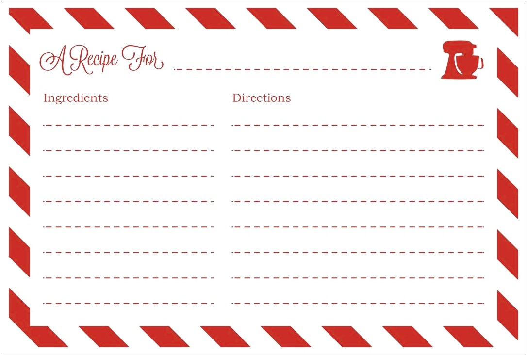 Free Download Apple Recipe Card Template