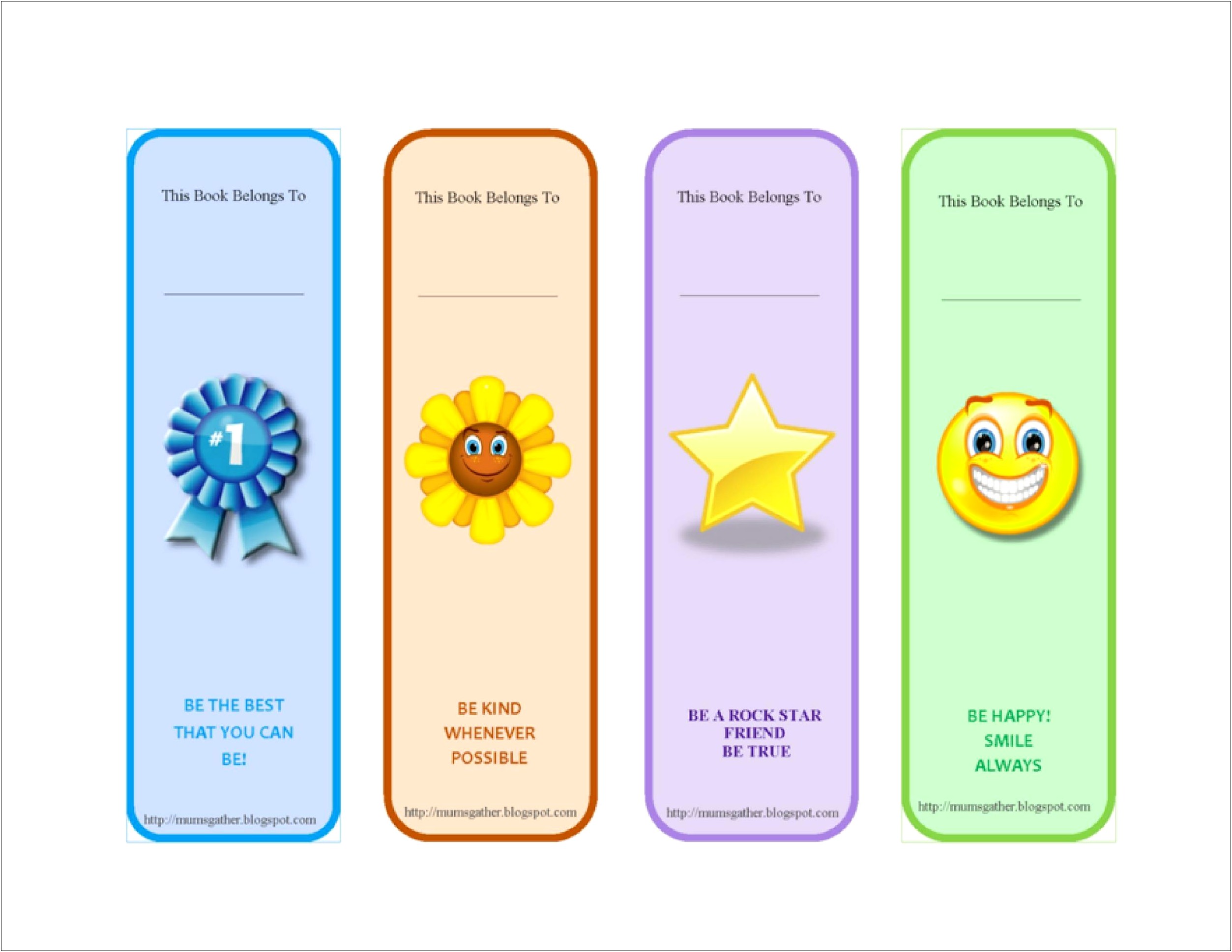Free Download Bookmark Template For Word