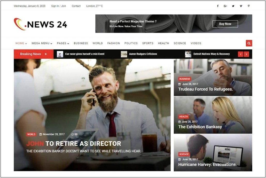 Free Download Bootstrap Templates For News