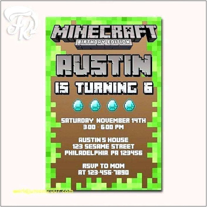 Free Download Business Card Template Minecraft