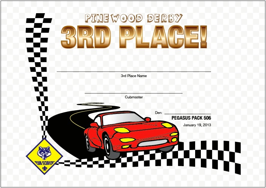Free Download Car Show Winner Award Personalized Template