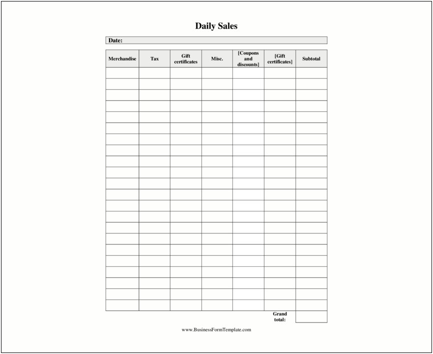 Free Download Daily Sales Report Template