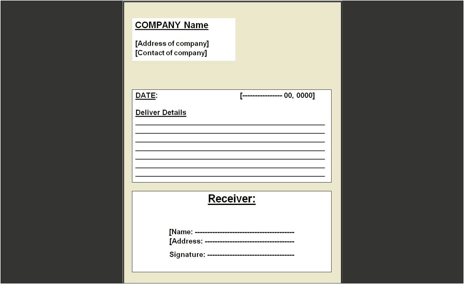 Free Download Delivery Docket Template Word