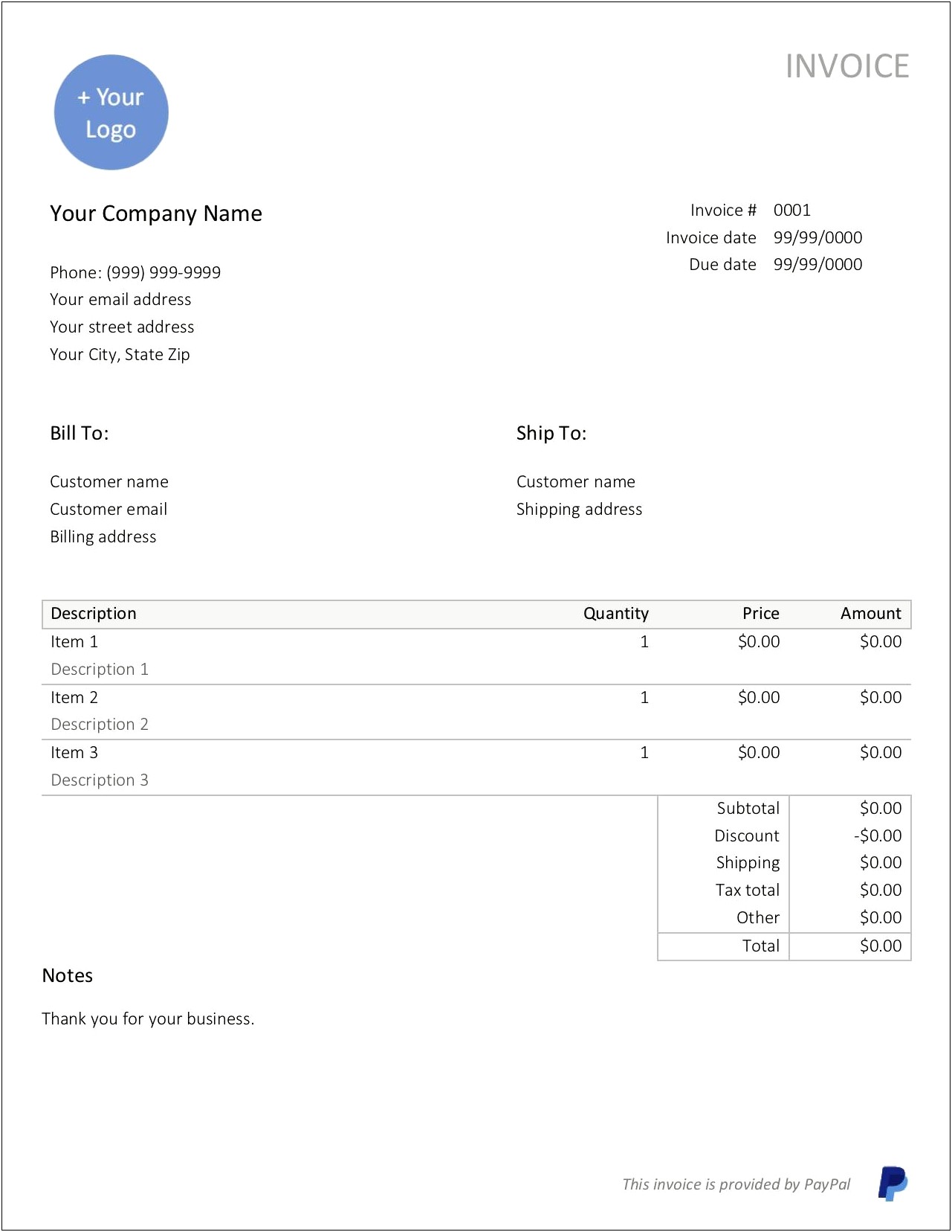 Free Download Docx Template Invoice Receipt
