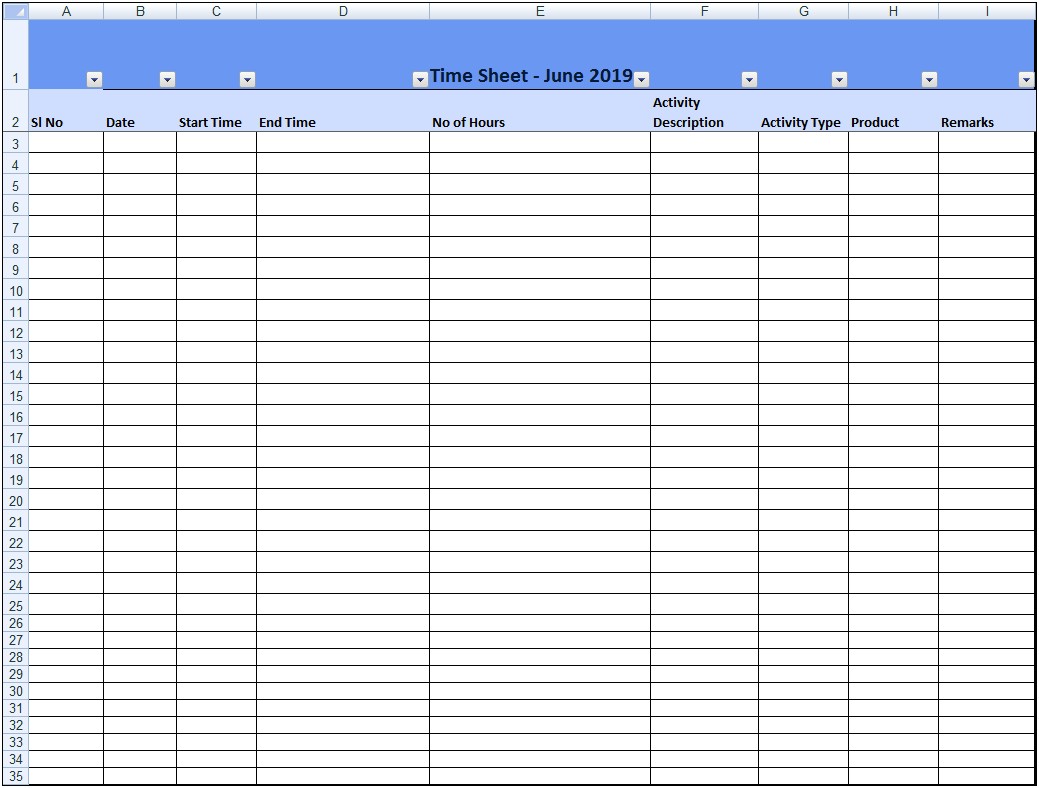Free Download Excel By Weekly Timesheet Template
