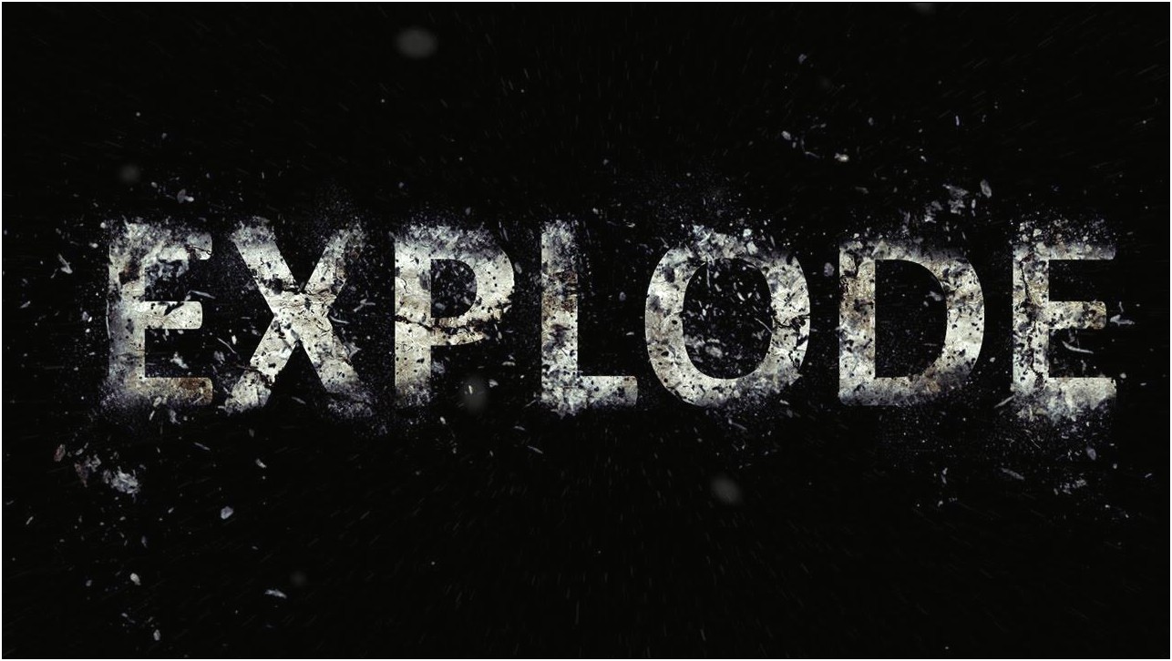 Free Download Explosion Text Effect Template Psd File
