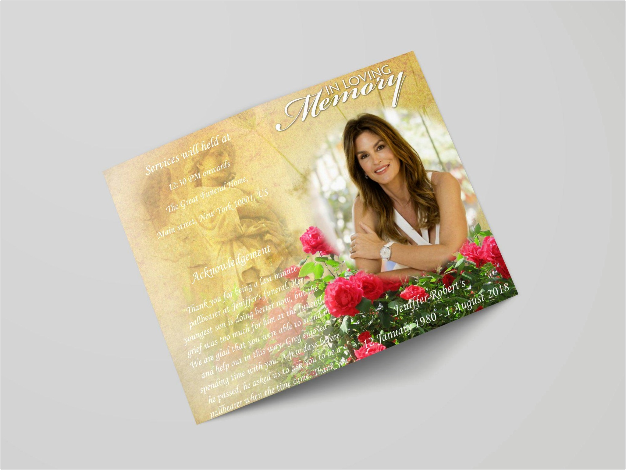 Free Download Funeral Program Template Microsoft Publisher