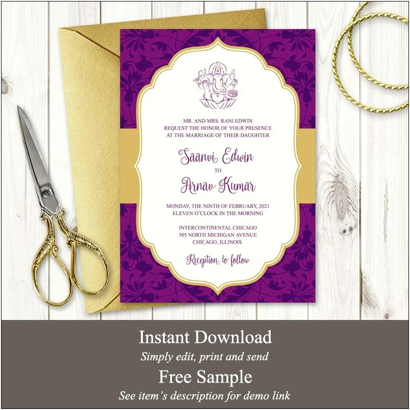 Free Download Indian Wedding Invitation Templates Microsoft Word