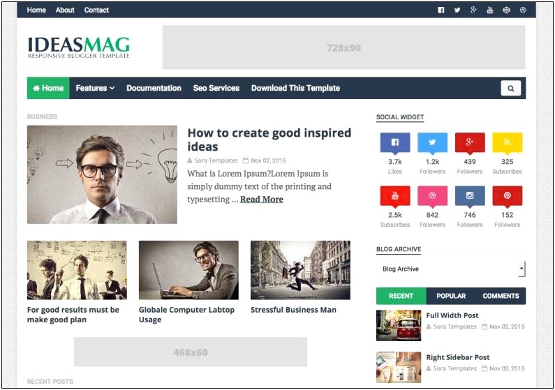Free Download Magazine Template For Blogger