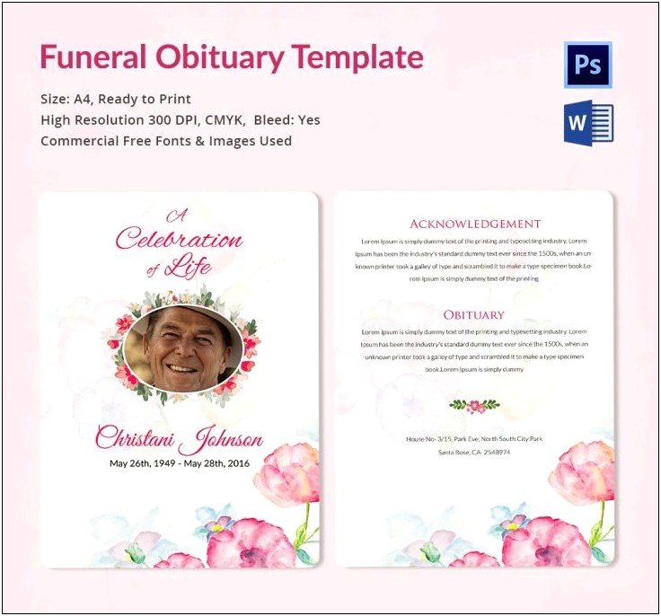 Free Download Obituary Template Microsoft Word