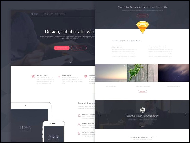 Free Download One Page Responsive Html Template