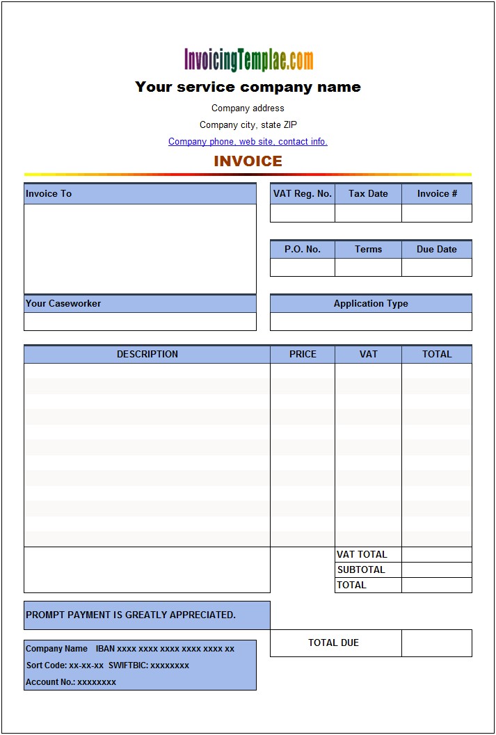 Free Download Sales Invoice Template Uk