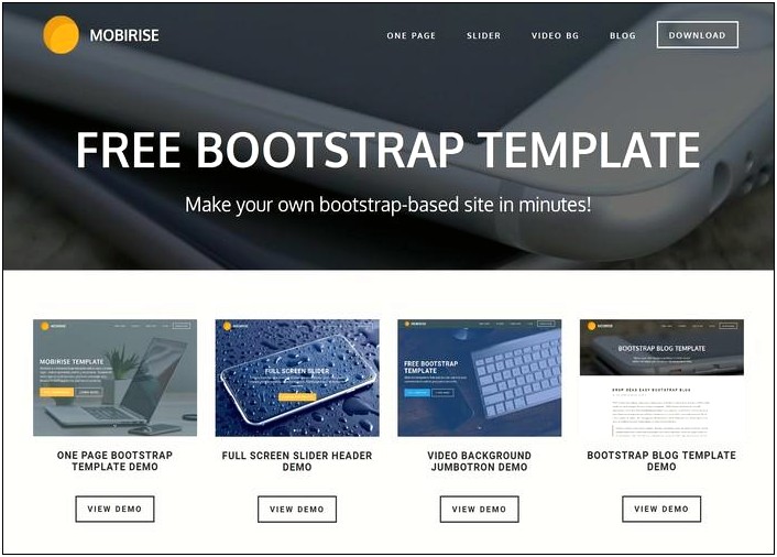 Free Download Single Page Bootstrap Template