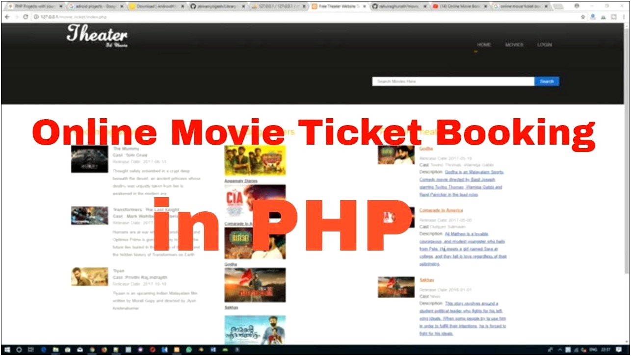 Free Download Template For Online Movie Ticket Booking