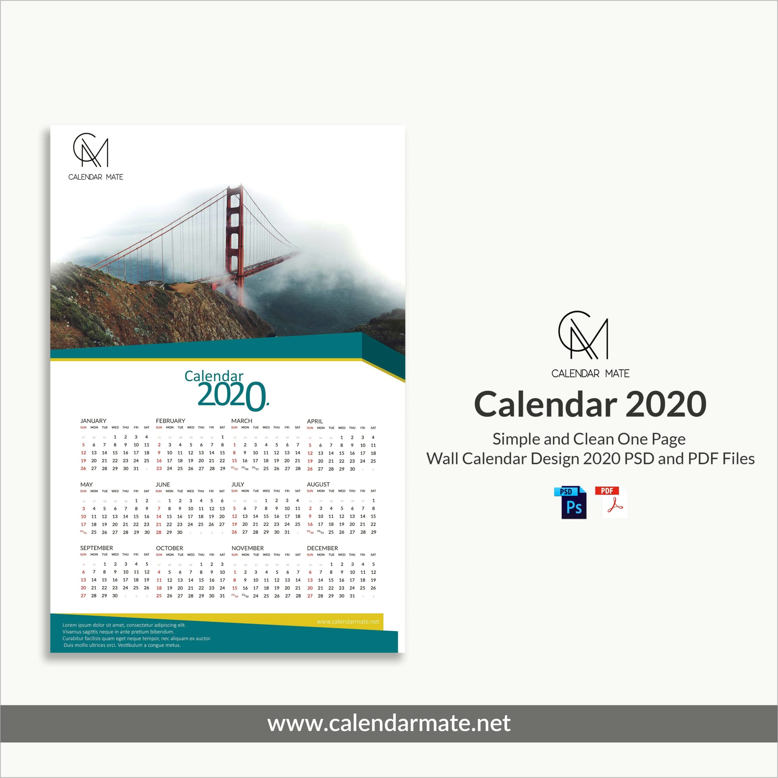 Free Download Template Kalender 2019 Cdr