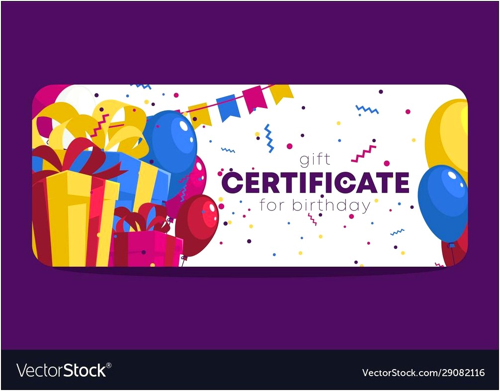 Free Downloadable Birthday Gift Certificate Template