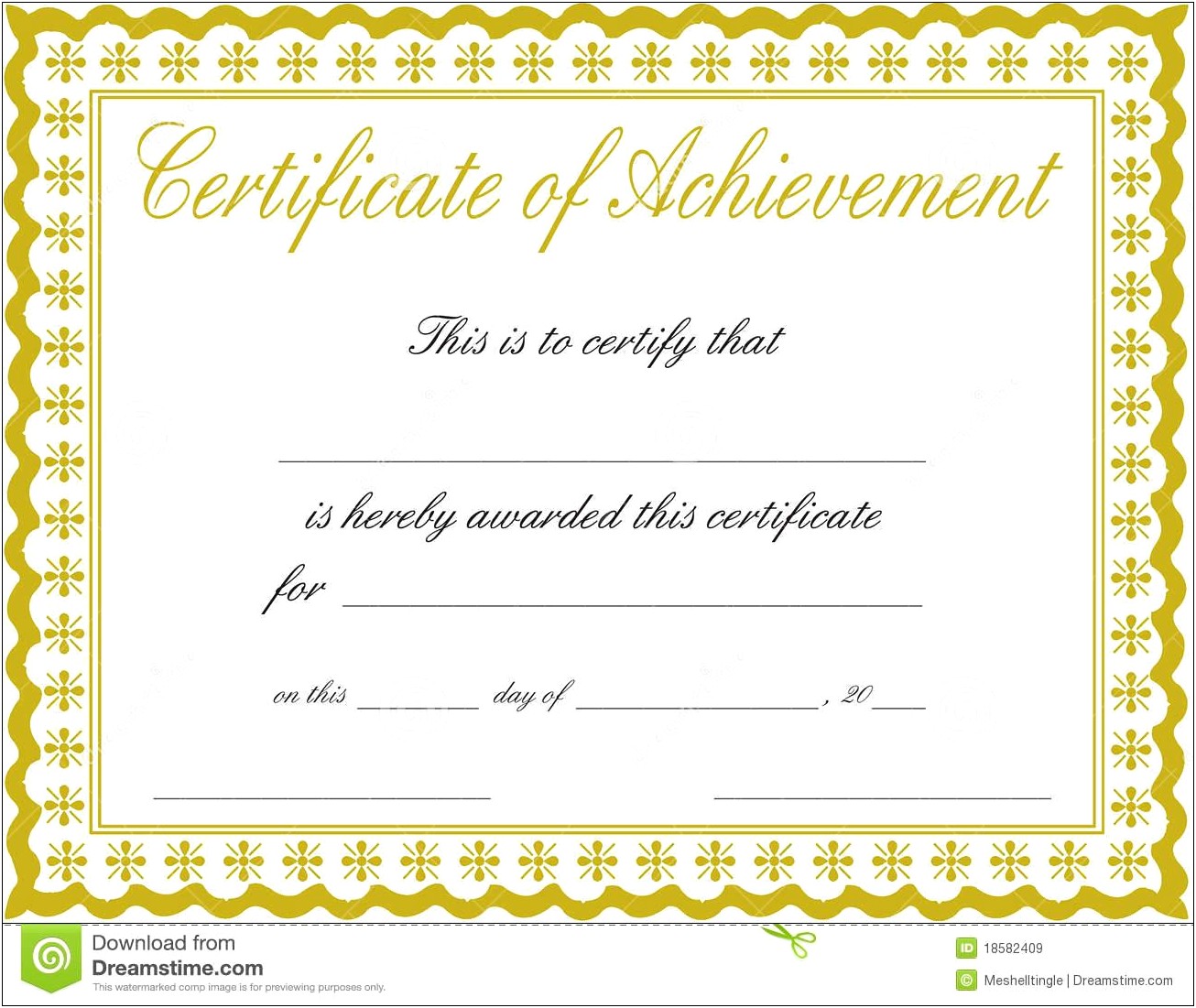 Free Downloadable Certificate Of Achievement Templates