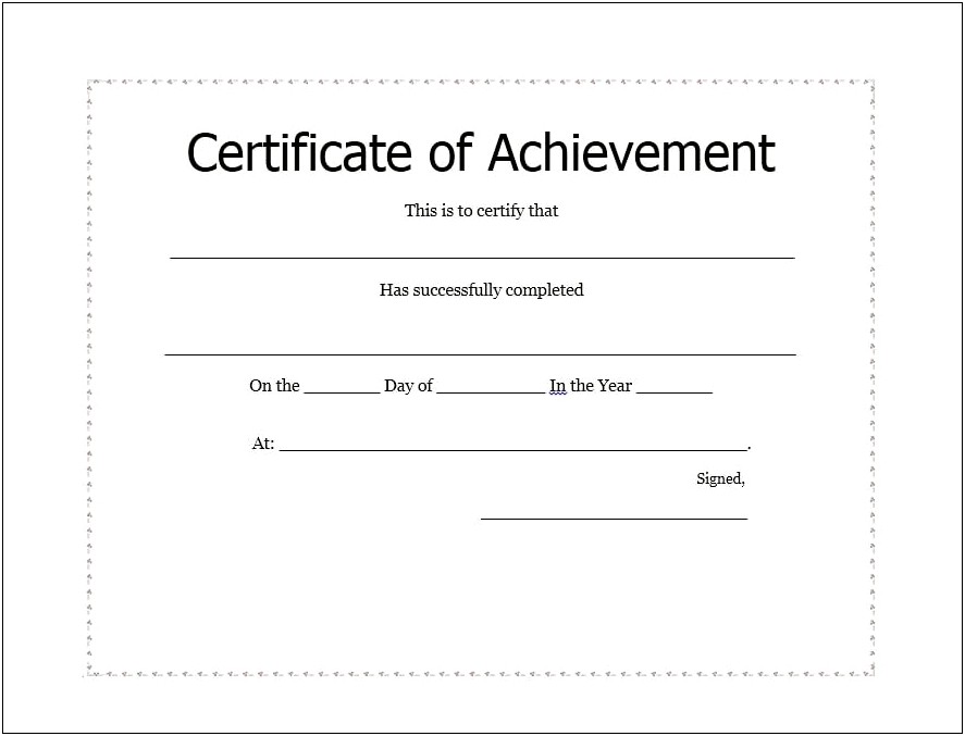 Free Downloadable Certificates Of Achievement Templates
