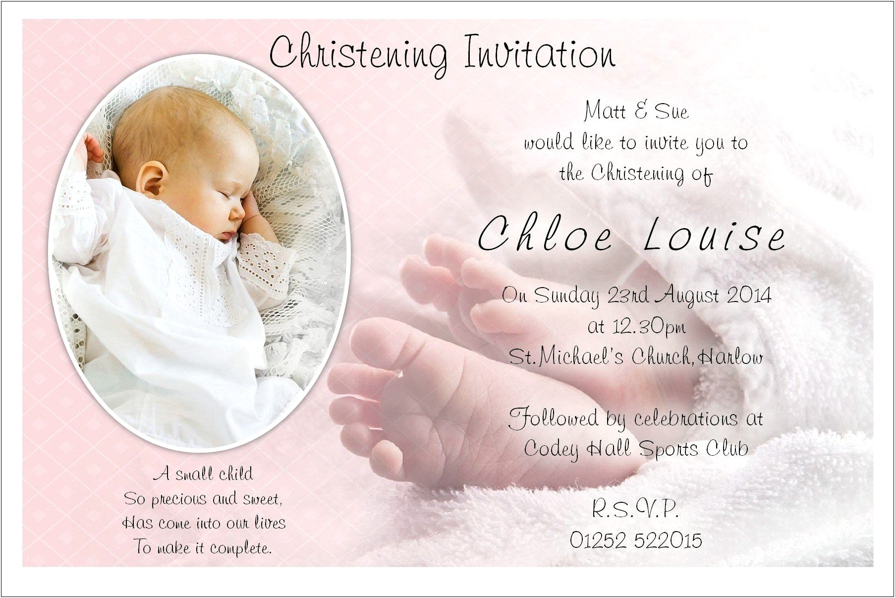 Free Downloadable Christening Invitation Card Templates