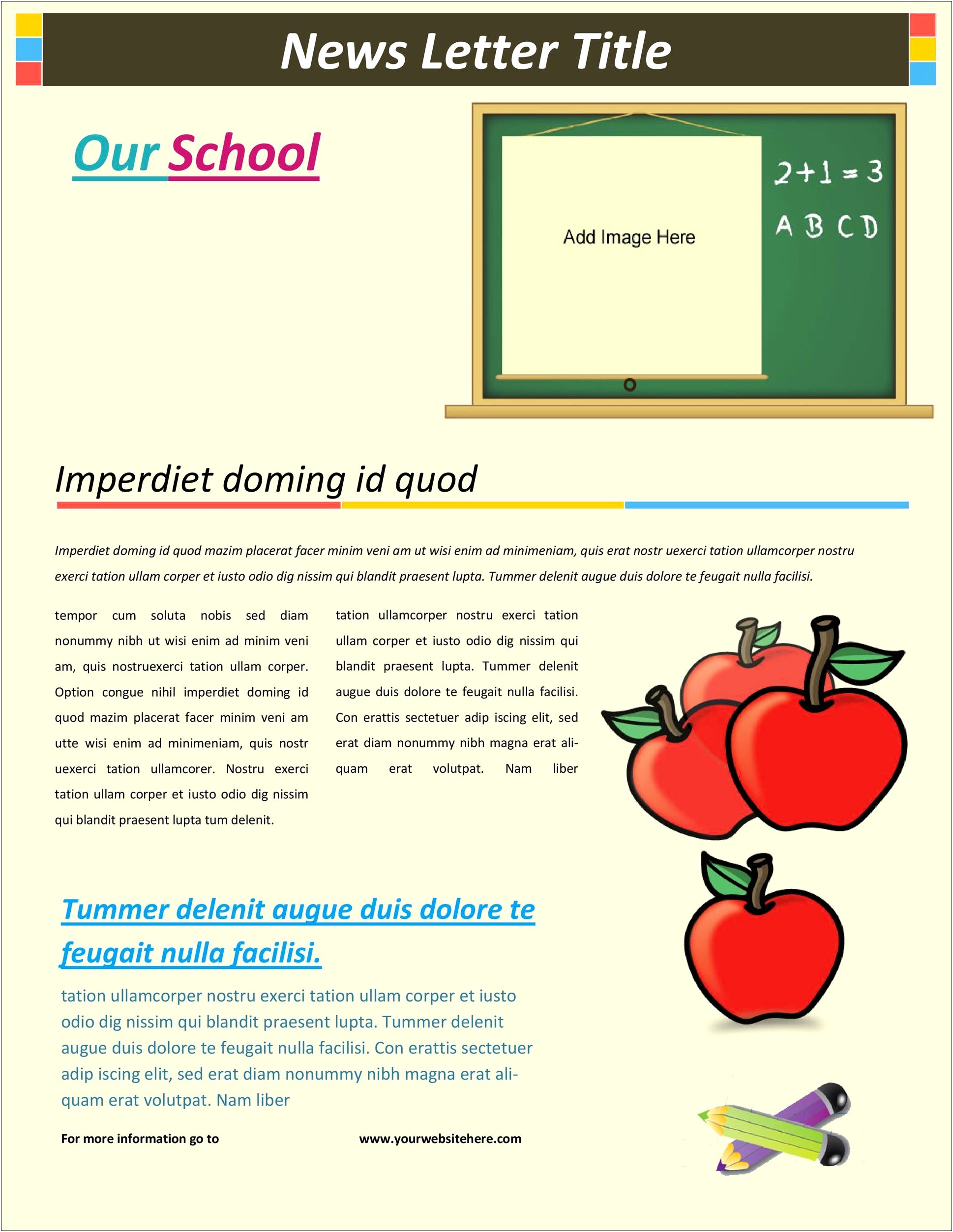 Free Downloadable Classroom Newsletter Template Pre K