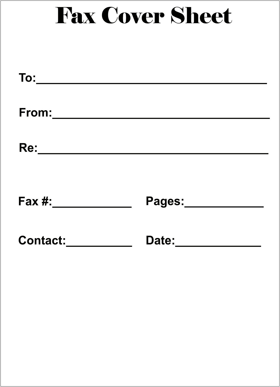 Free Downloadable Fax Cover Sheet Template
