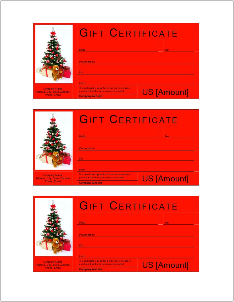 Free Downloadable Holiday Gift Certificate Templates