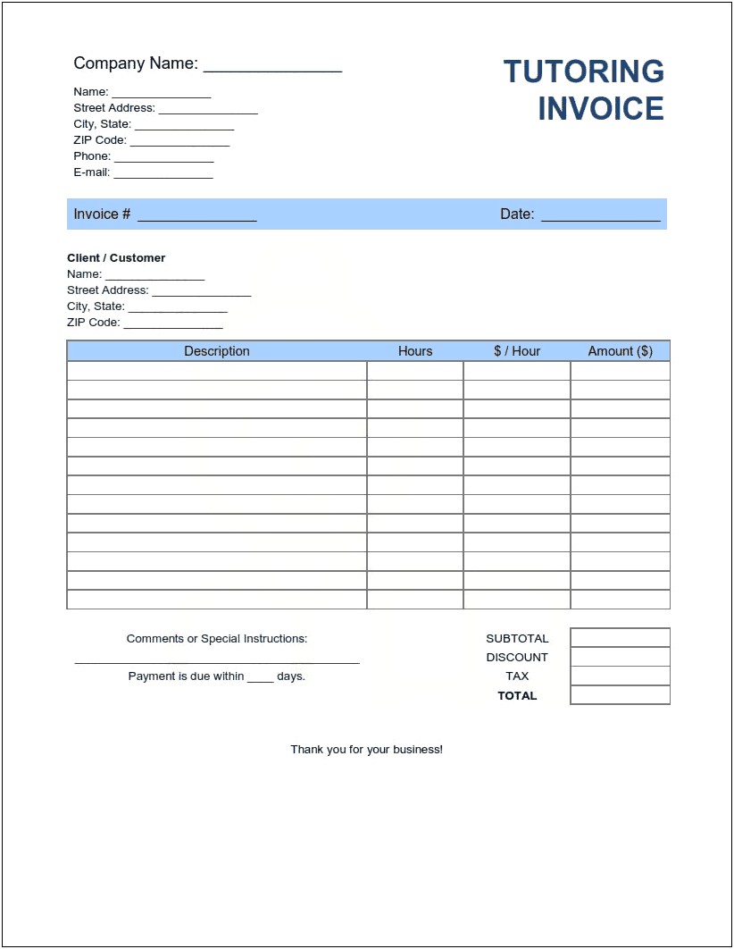 Free Downloadable Invoice Template For Mac
