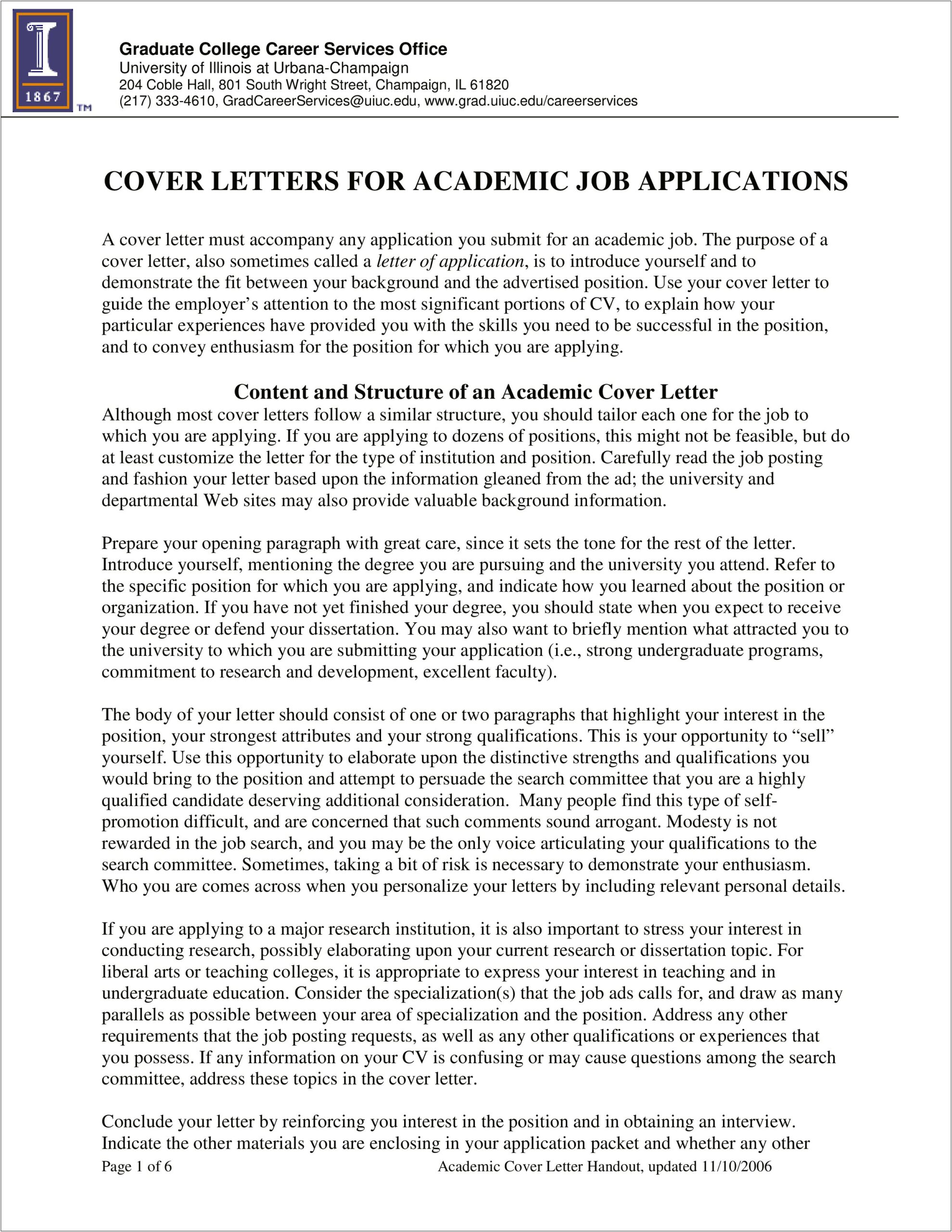 Free Downloadable Template Cover Letter University Job