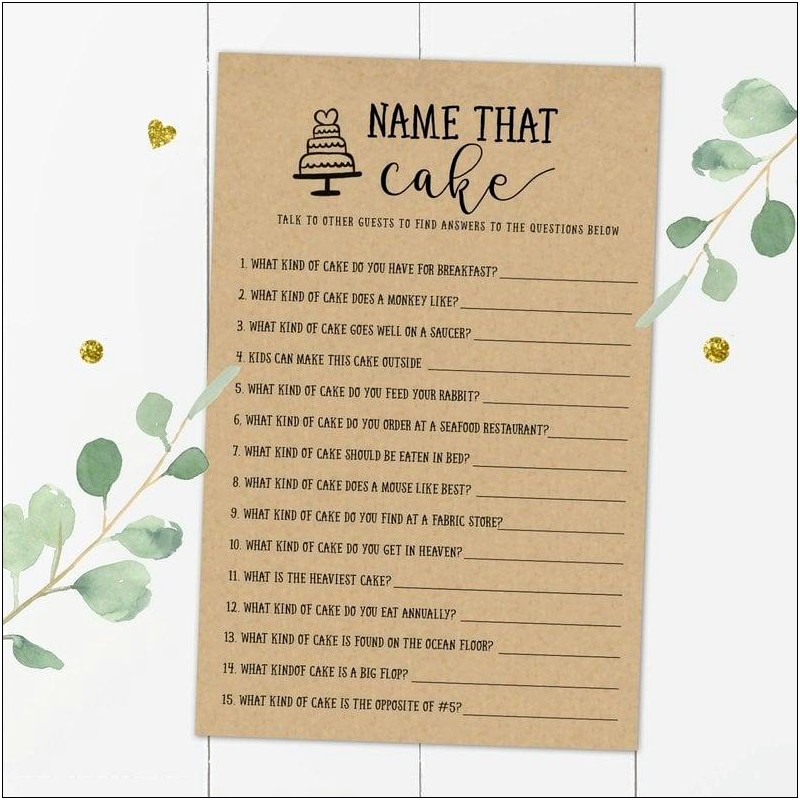 Free Downloadable Templates For Bridal Shower Games
