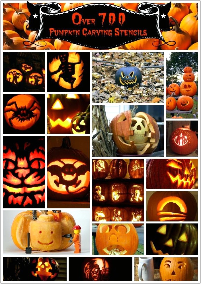 Free Easy Halloween Pumpkin Carving Pattern Templates
