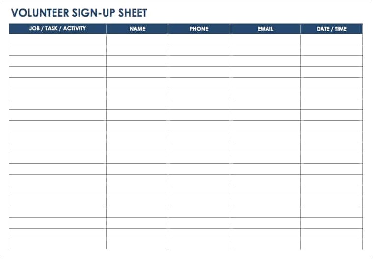 Free Easy Sign In Sheet Template Printable