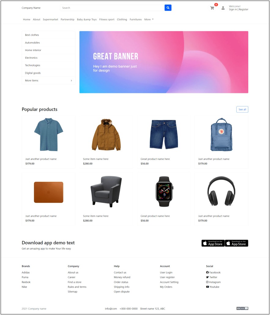Free Ecommerce Template In Css And Html