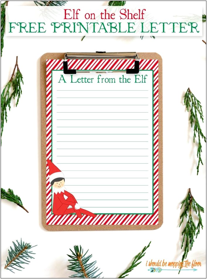Free Elf On The Shelf Letter Template Download
