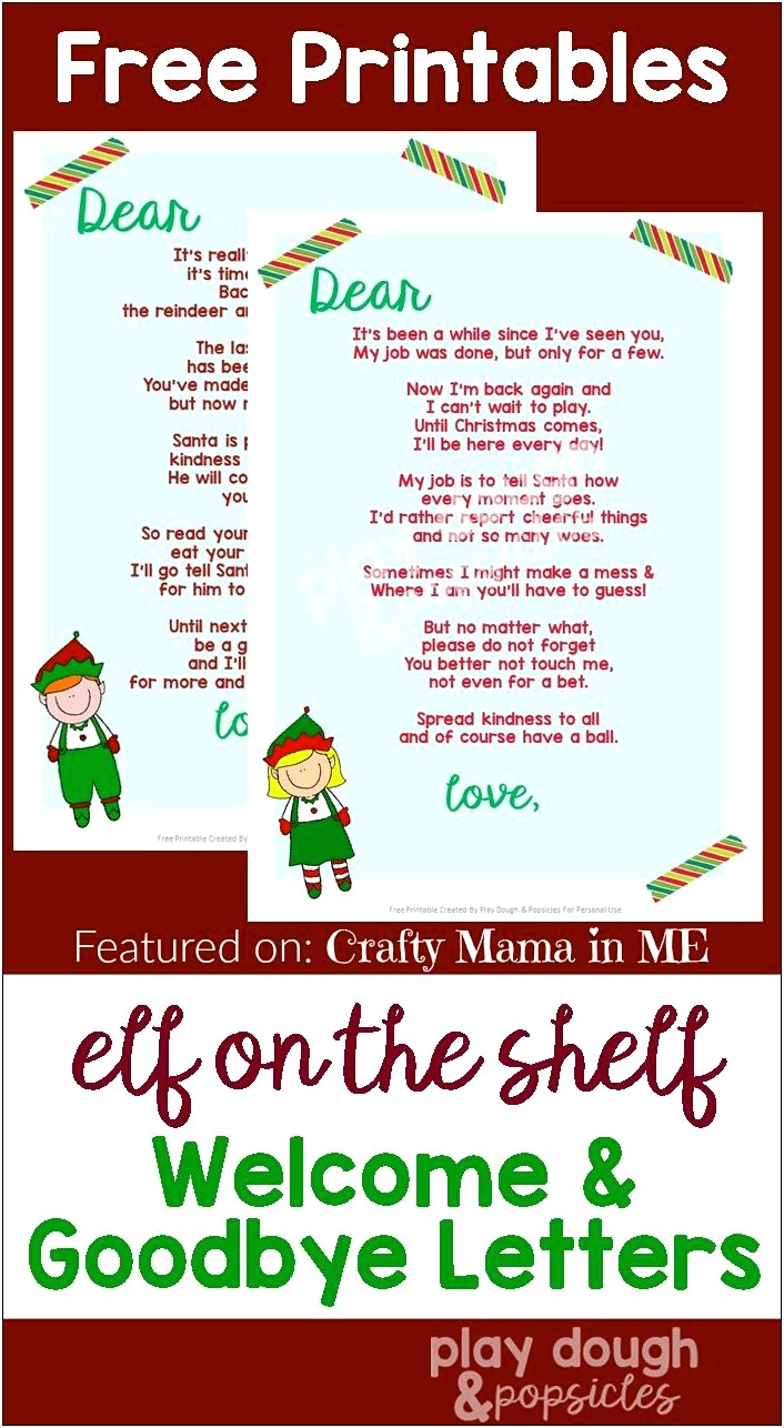 Free Elf On The Shelf Template Letter