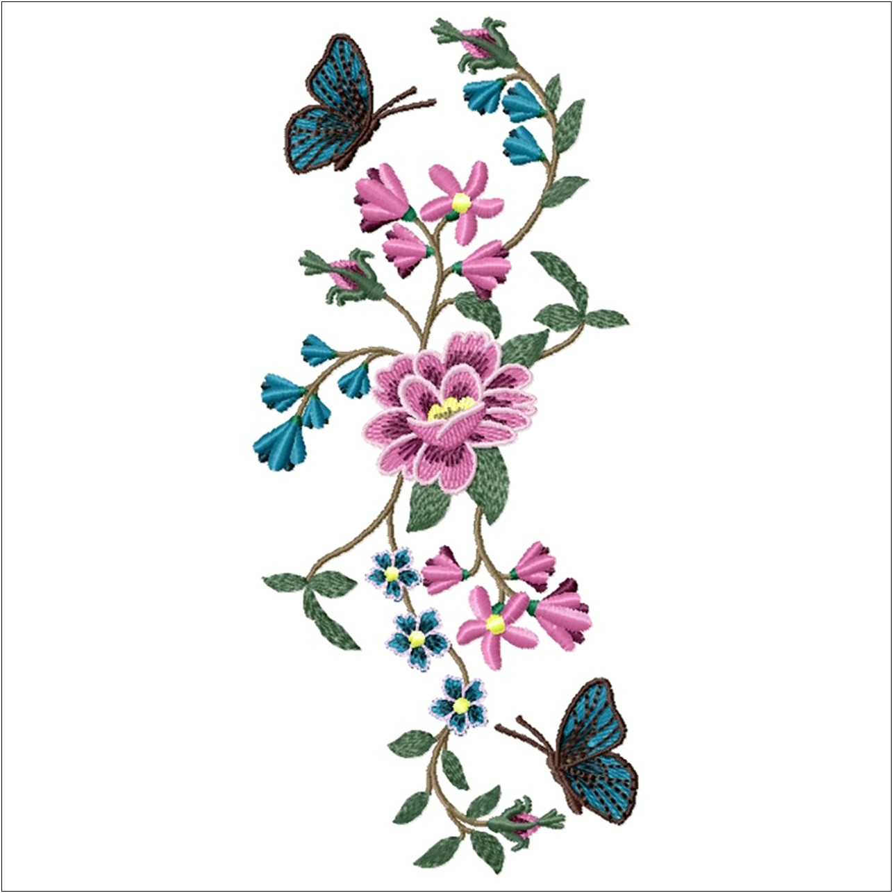 Free Embroidery Templates Tropical With Butterflies