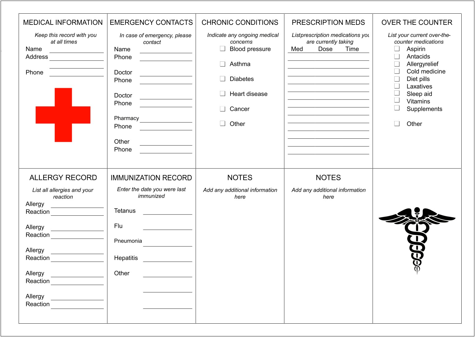 Free Emergency Contact Card Wallet Template
