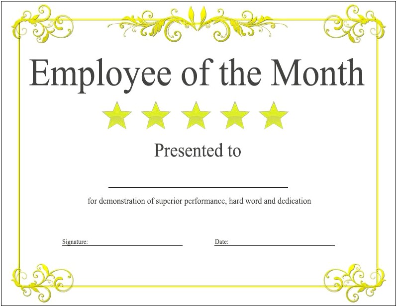 Free Employee Of The Month Frame Template