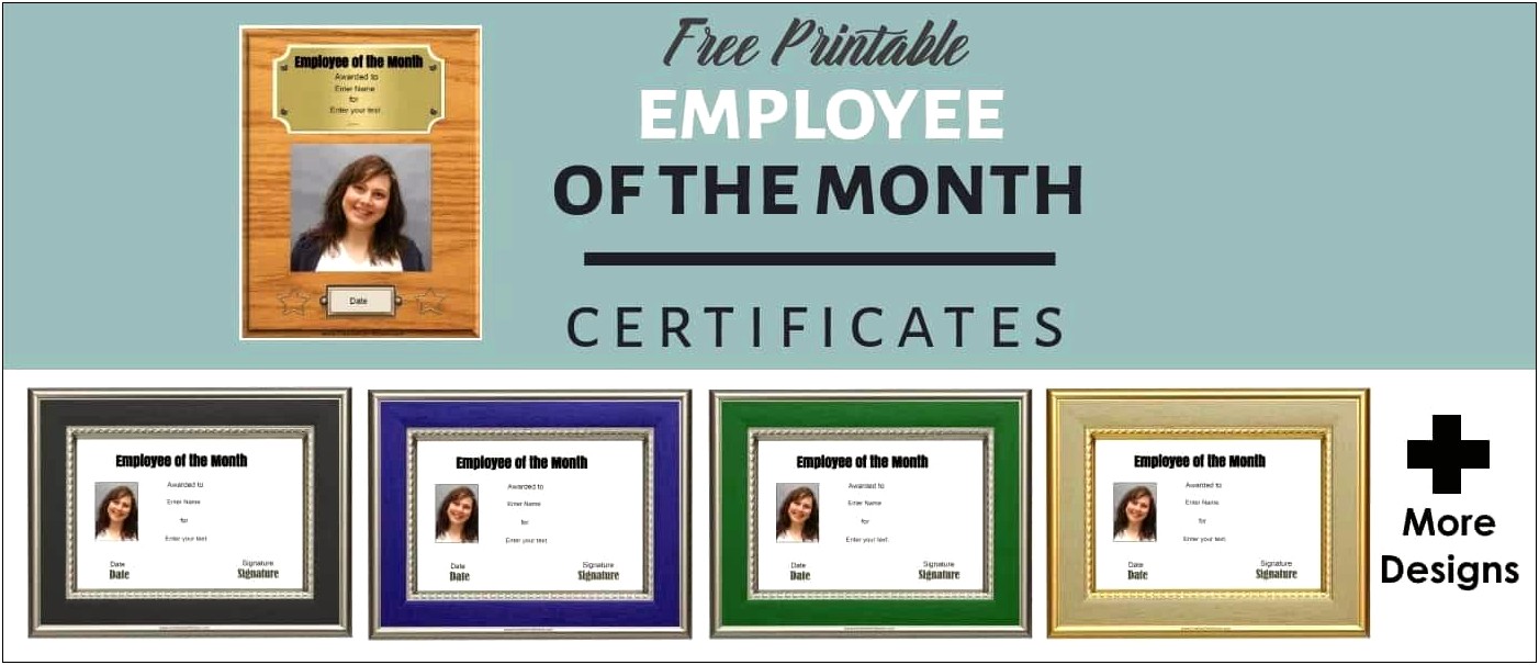 Free Employee Of The Month Template With Picture
