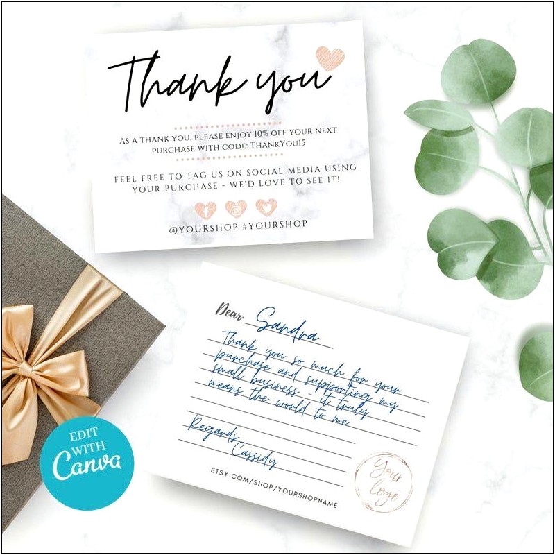 Free Etsy Thank You Card Templates