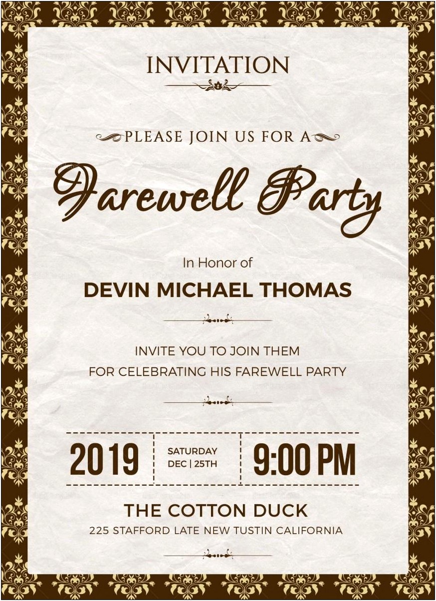Free Event Invitation Templates For Word