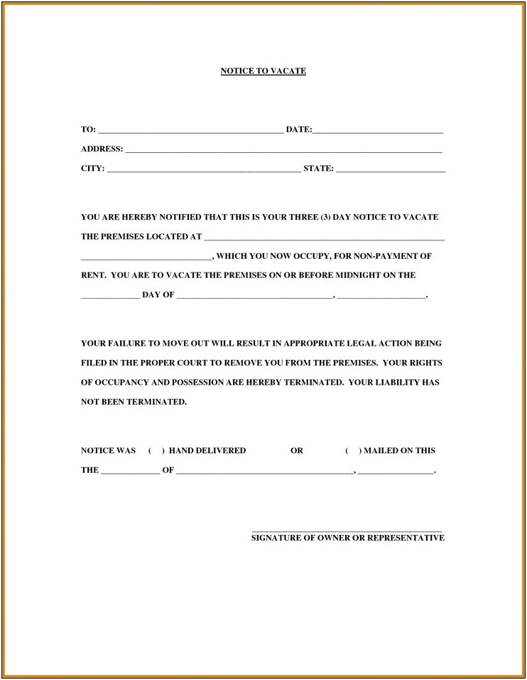 Free Eviction Notice Template With Notary
